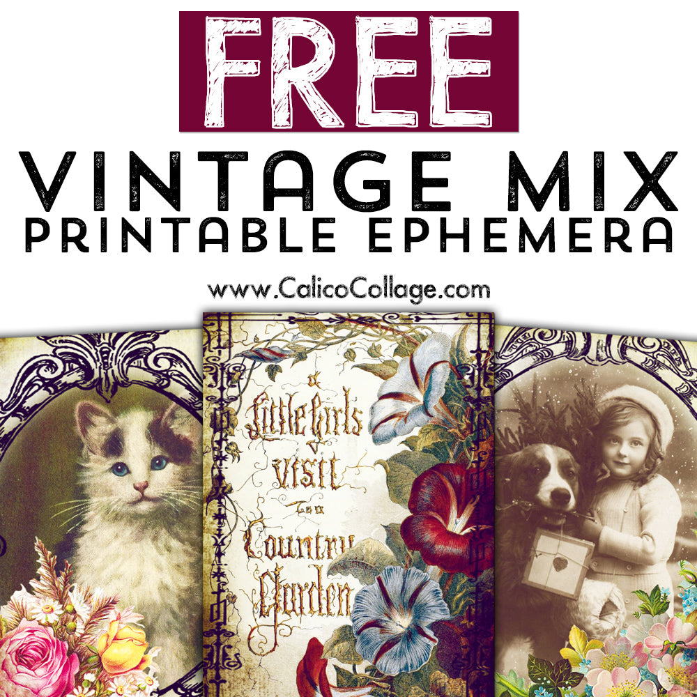 Free Vintage Mix Printable Ephemera, Journal Cards – CalicoCollage free-vintage-mix-printable-ephemera-journal-cards-calicocollage