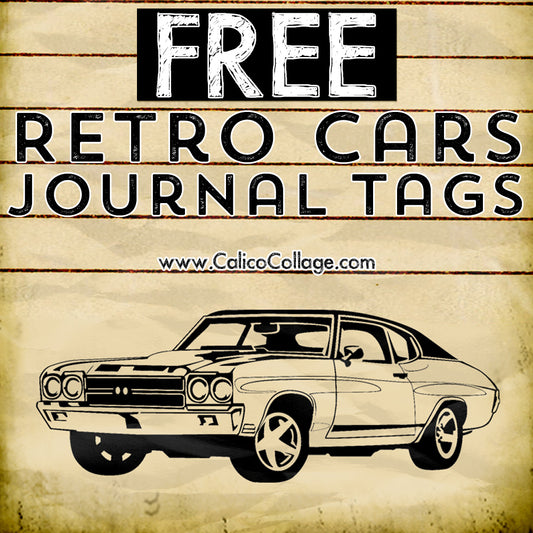 Free Retro Cars Journaling Tags