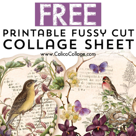 Free Purple Fussy Cut Collage Sheet