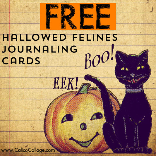 Free Hallowed Felines Journaling Cards