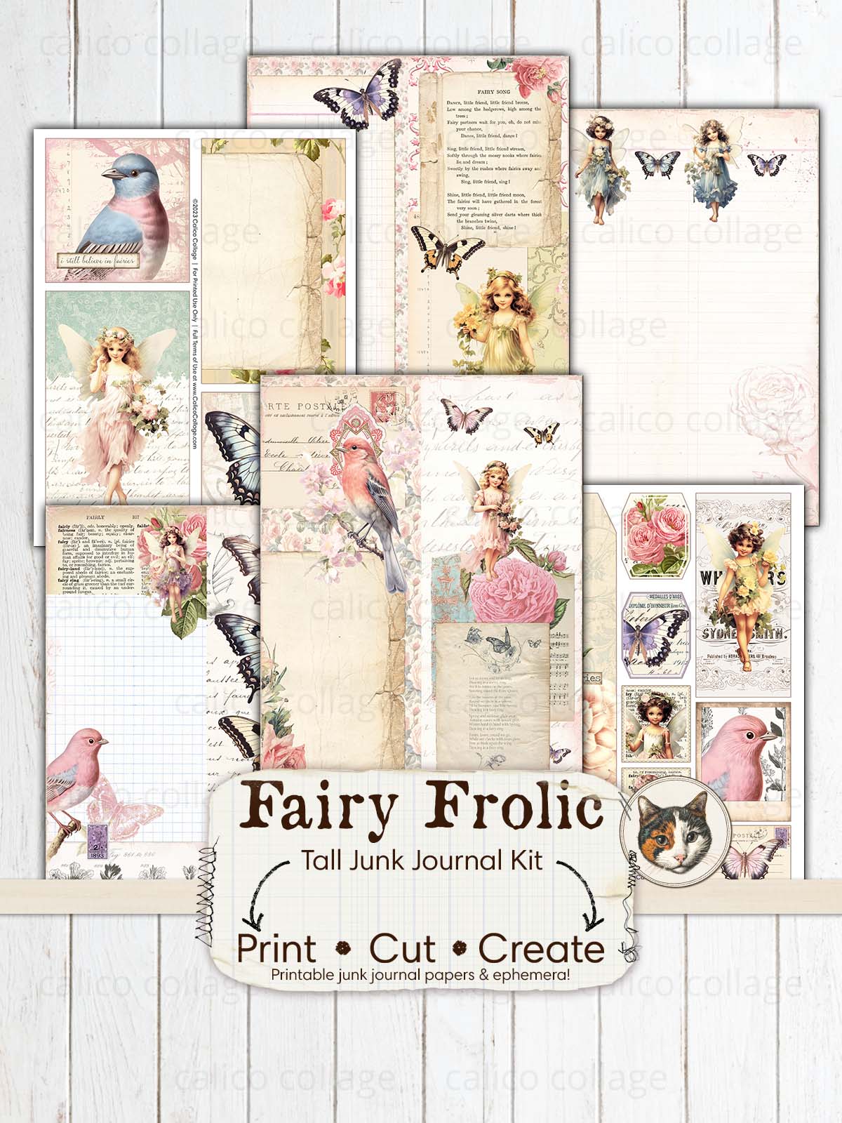 Fairy Tall and Skinny Junk Journal Kit – CalicoCollage
