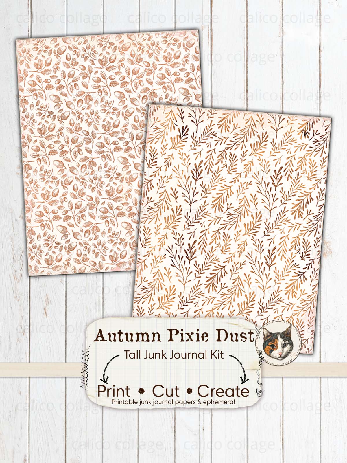 Autumn Fairy Junk Journal Kit, Fall Ephemera
