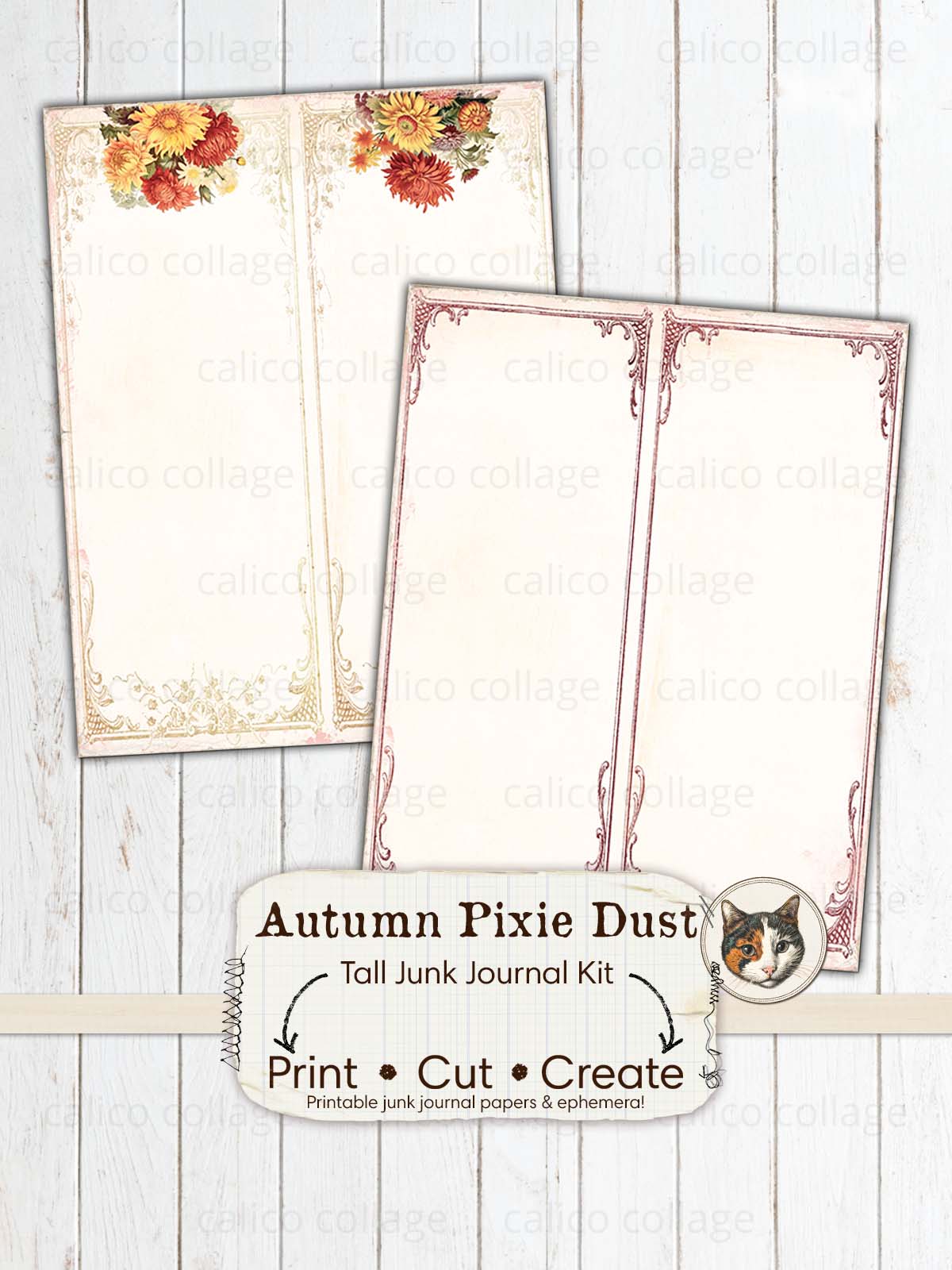 Autumn Fairy Junk Journal Kit, Fall Ephemera