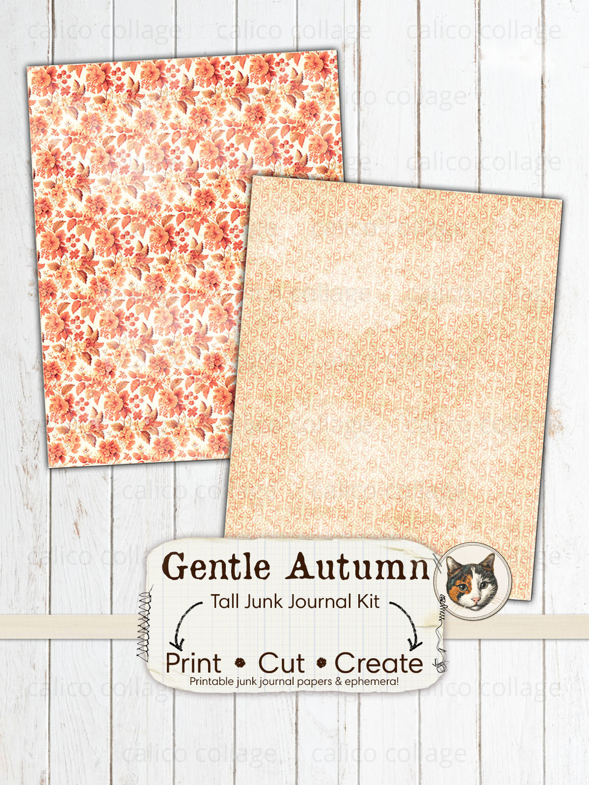 Autumn Ephemera Tall Junk Journal Kit, Fall Ephemera