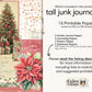 Christmas Tall Junk Journal Kit, Christmas Ephemera Printable