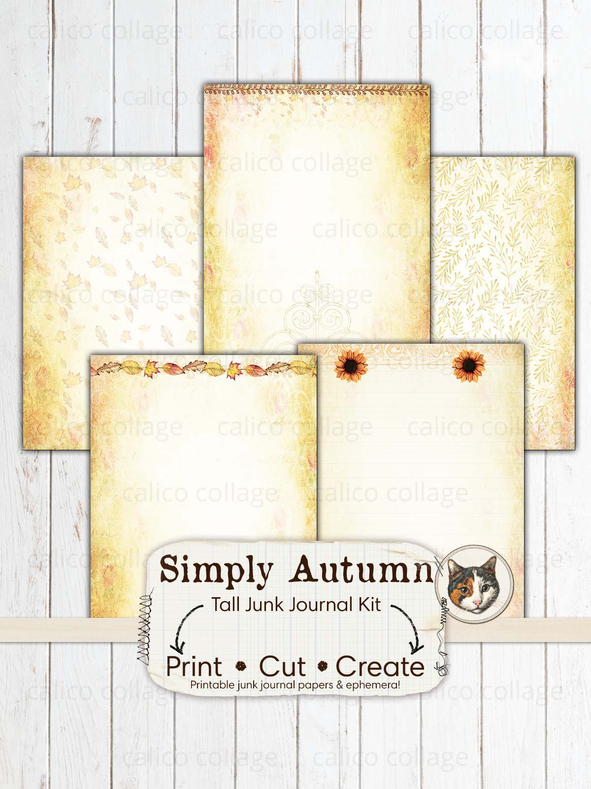 Simply Autumn Tall Junk Journal Kit, Fall Ephemera