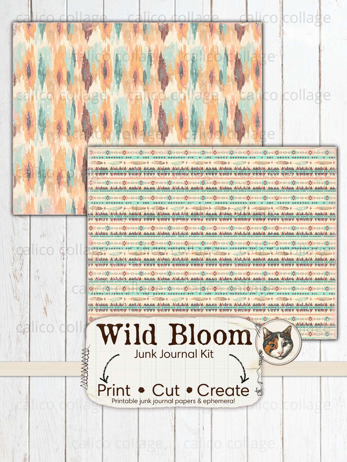 Bohemian Junk Journal Kit, Boho Ephemera