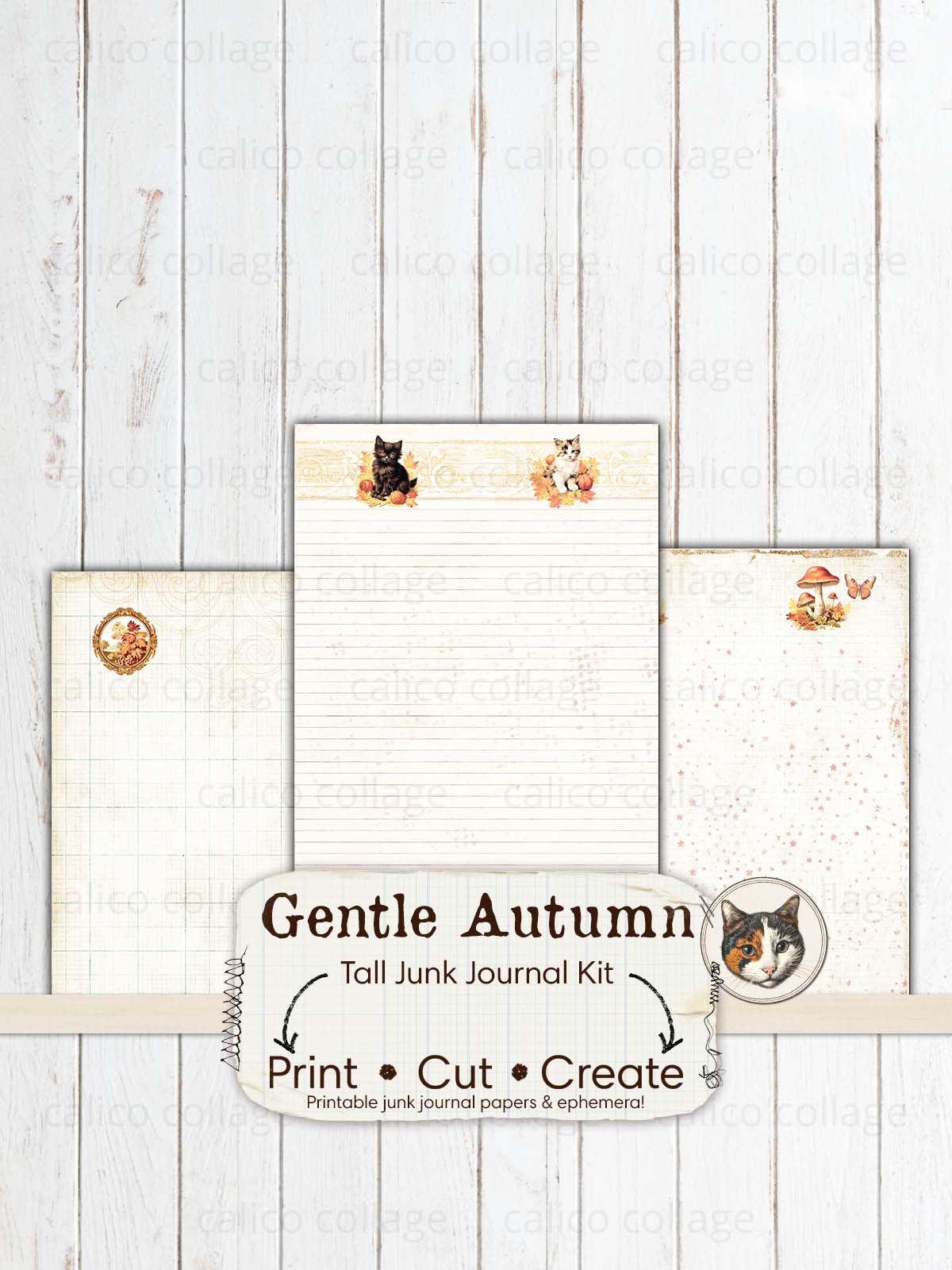 Autumn Ephemera Tall Junk Journal Kit, Fall Ephemera