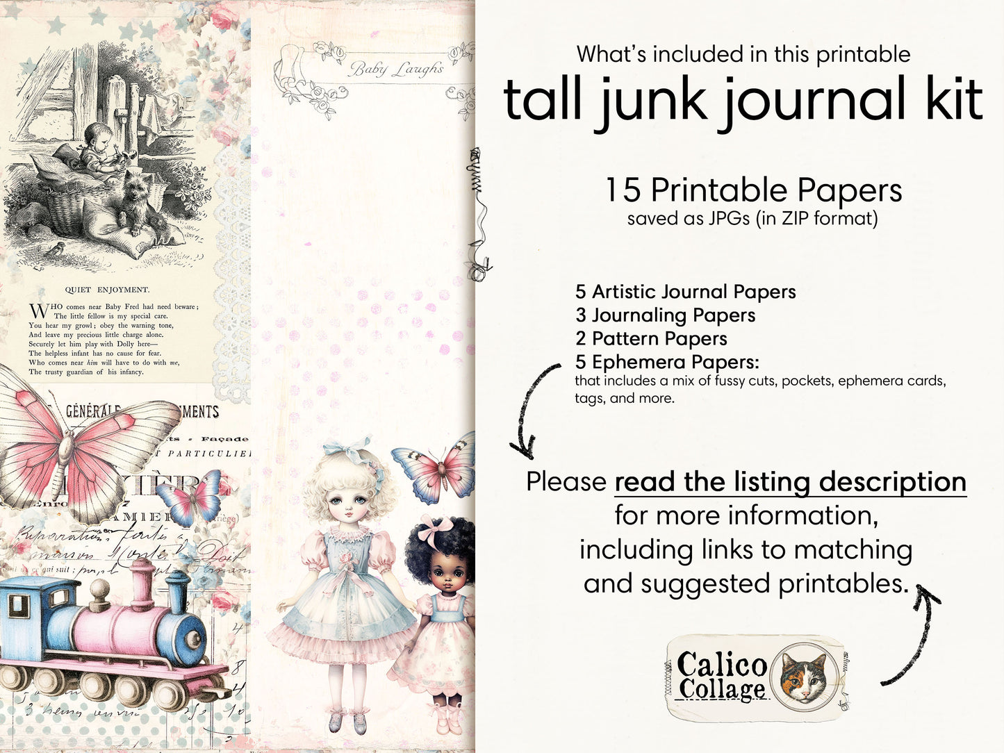 Baby Doll Tall Junk Journal Kit