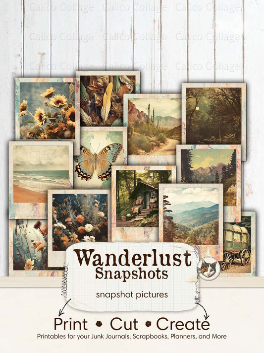 Boho Ephemera for Junk Journals, Hippie Snapshots, Printable Photographs