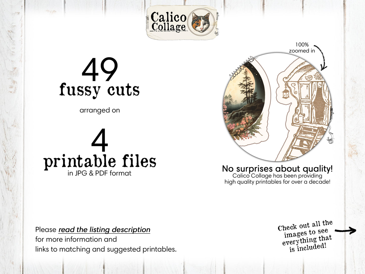 Boho Fussy Cuts, Bohemian Junk Journal Printable Ephemera