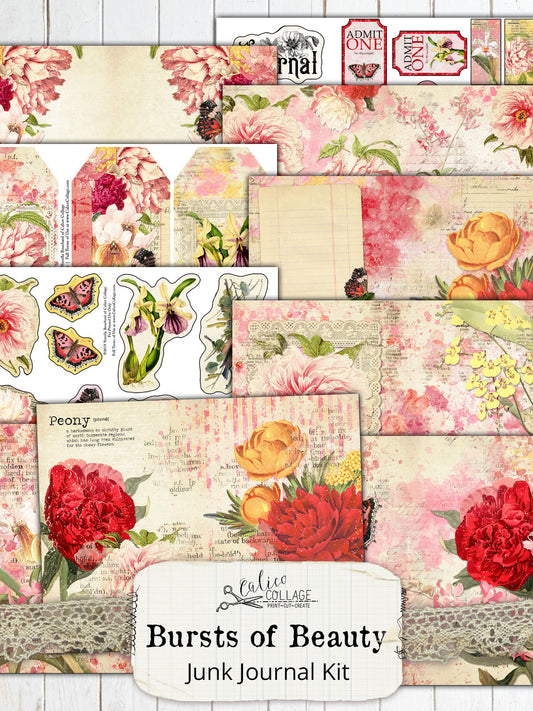 Bursts Of Beauty Printable Junk Journal Kit