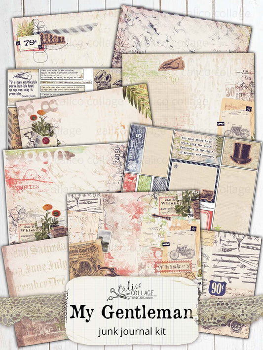 Masculine Printable Junk Journal Kit