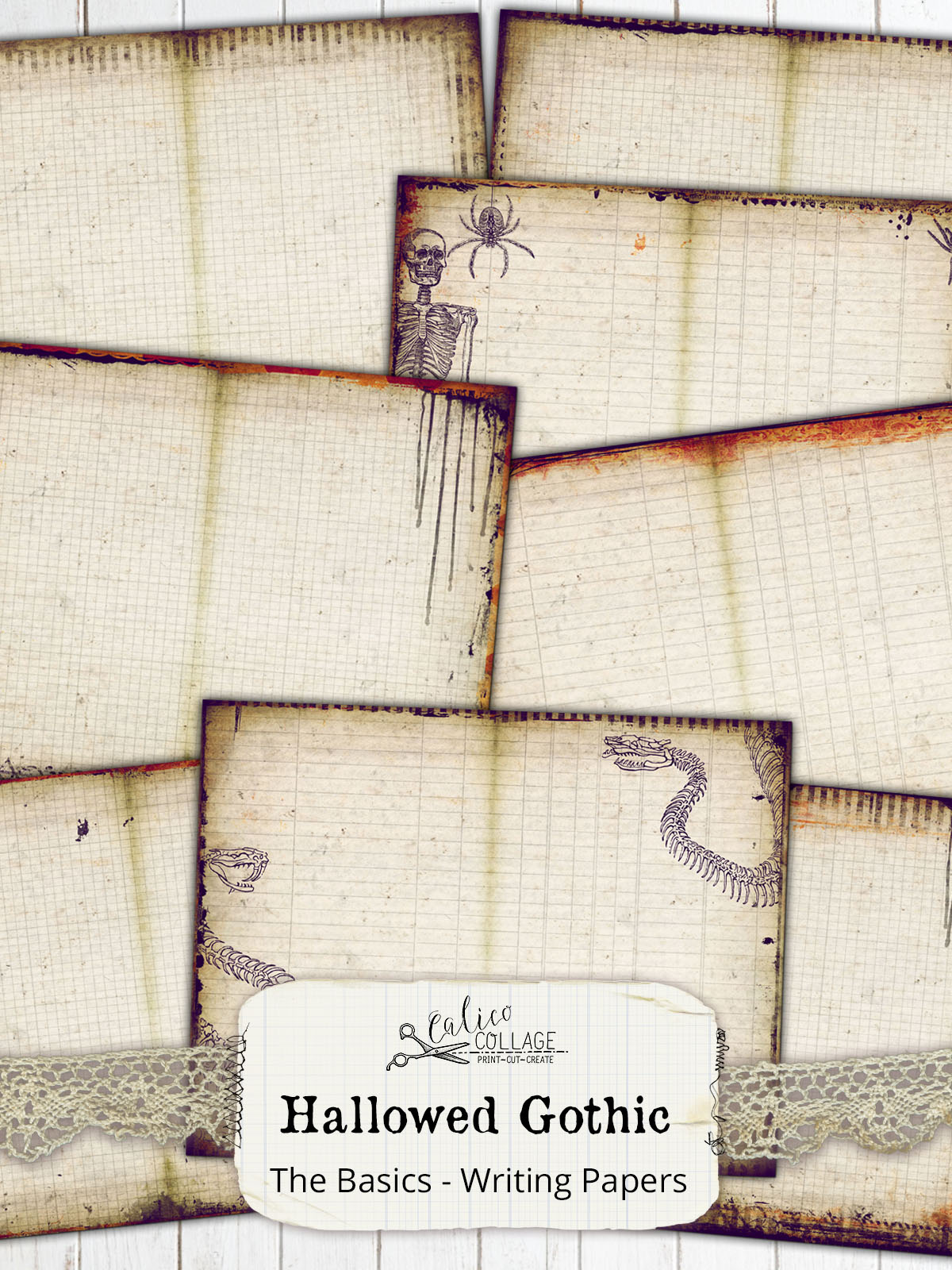 Hallowed Gothic Printable Junk Journal Papers