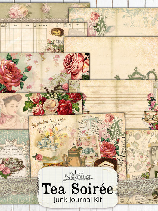Tea Soiree Printable Junk Journal Kit