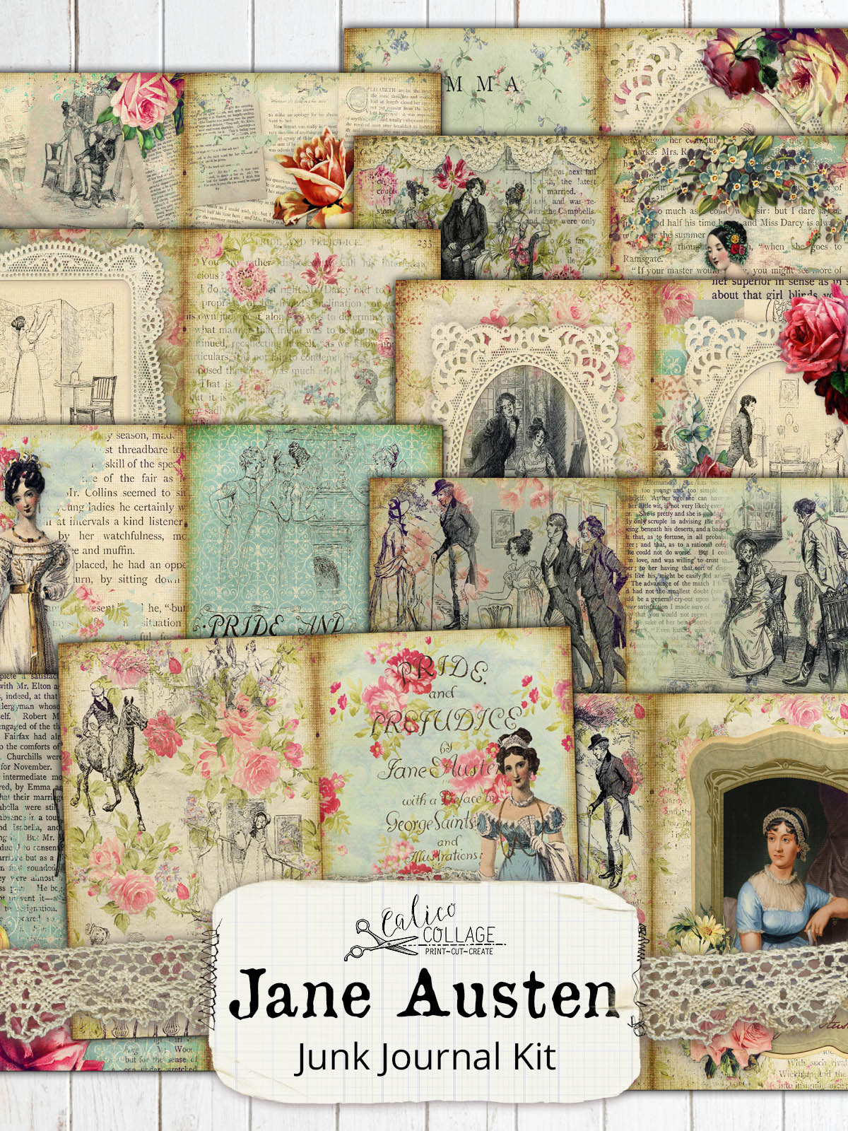 Junk Journal Supplies Vintage Art Craft Embellishments Collage