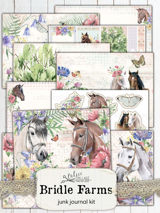 Horse Junk Journal Kit, Bridle Farms Junk Journal Printable