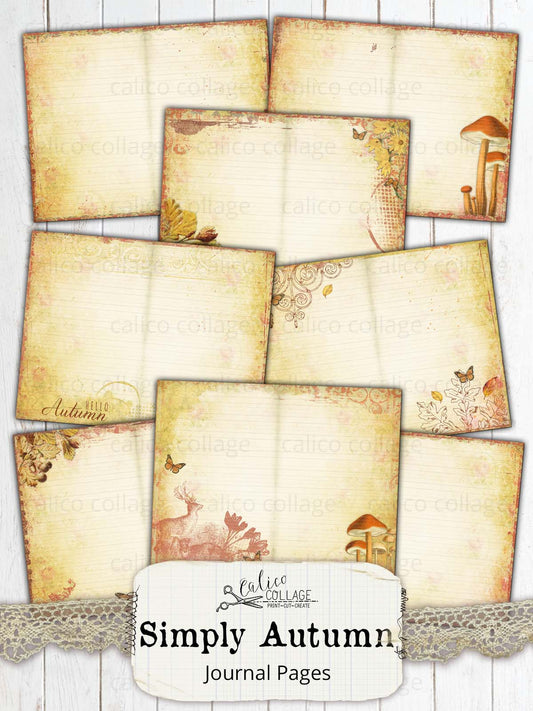 Simply Autumn Junk Journal Papers