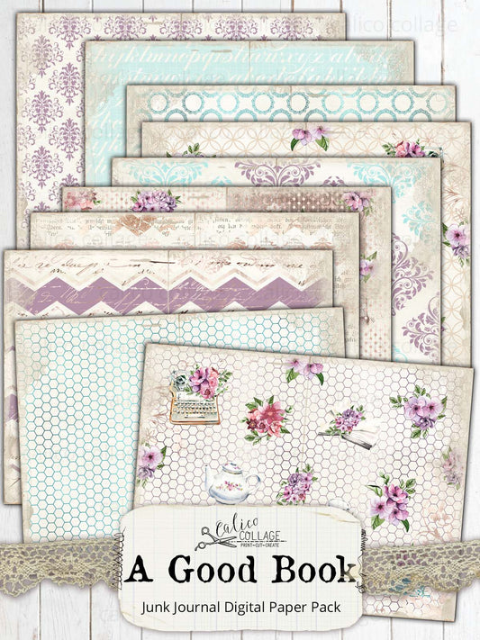 Book Junk Journal Papers, Junk Journal Printable