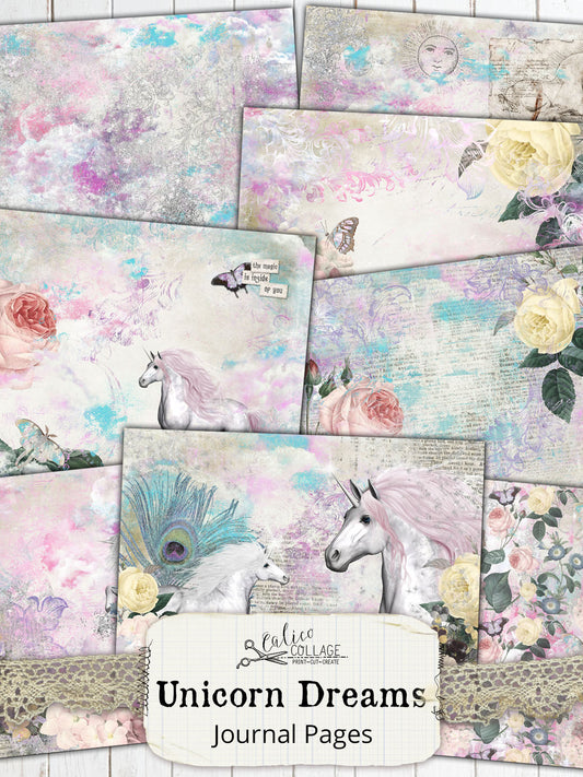 Unicorn Dreams Junk Journal Papers