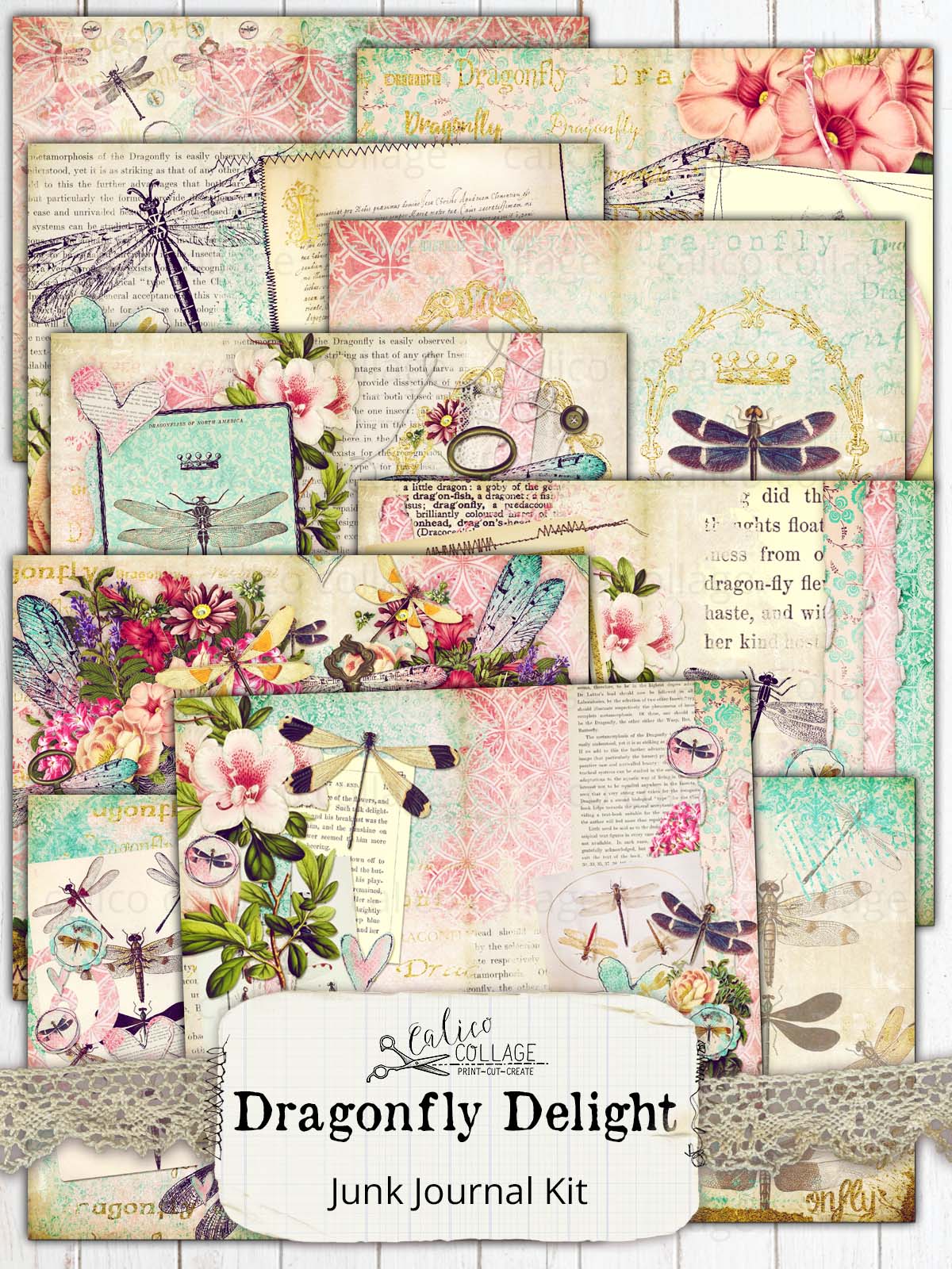Dragonfly Delight Printable Junk Journal Kit