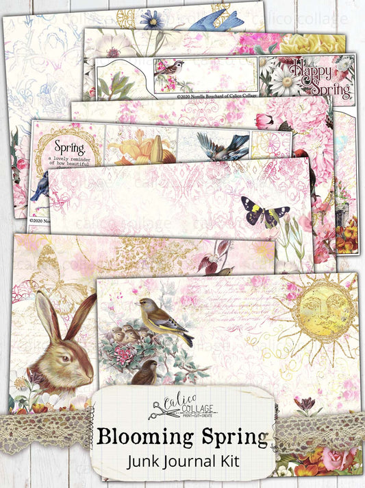 Blooming Spring Printable Journal Kit, Spring Ephemera
