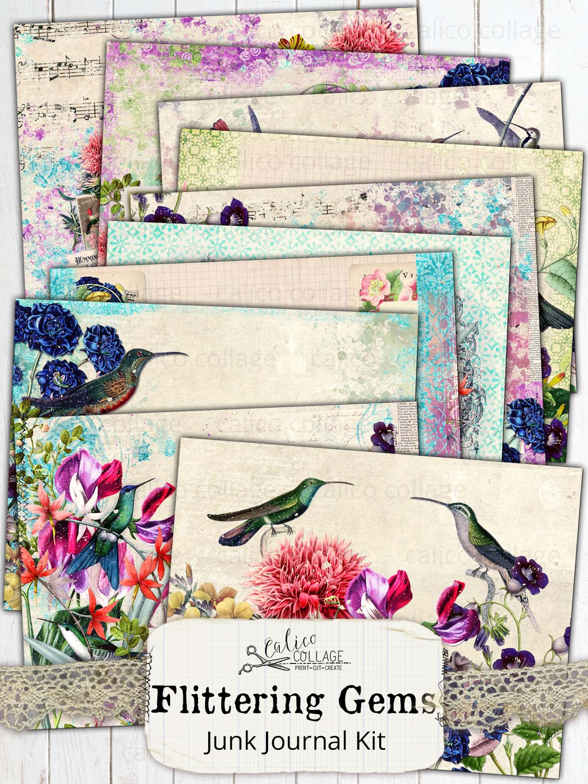 Flittering Gems Printable Junk Journal Kit