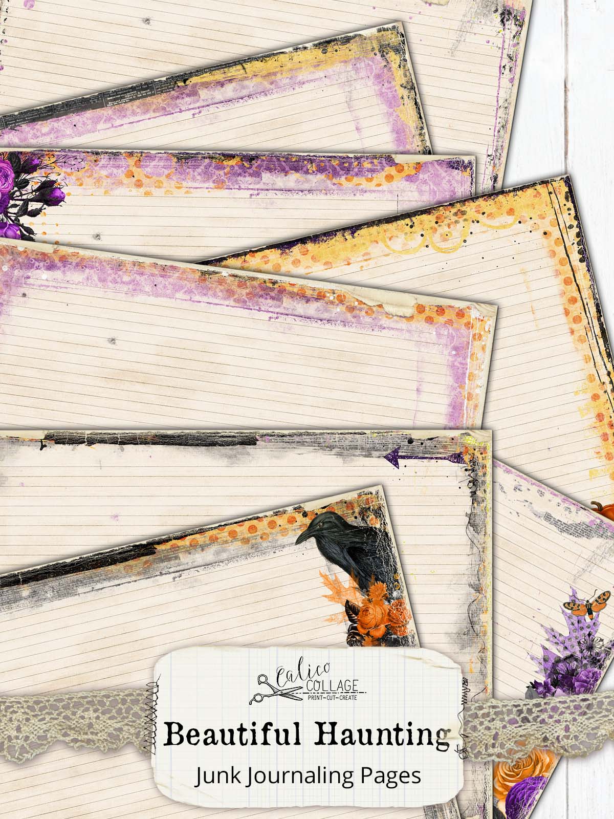 Halloween Junk Journal Papers