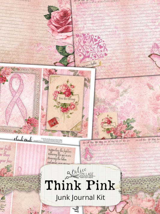 Think Pink Breast Cancer Junk Journal Kit
