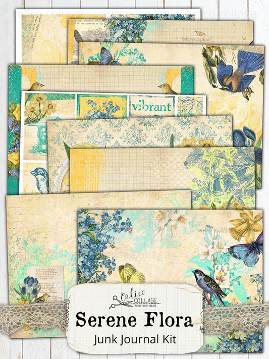 Serene Flora Printable Junk Journal kit