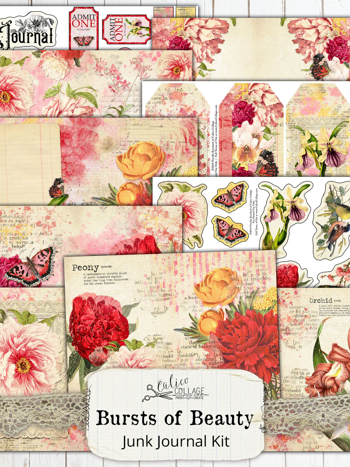 Bursts Of Beauty Printable Junk Journal Kit