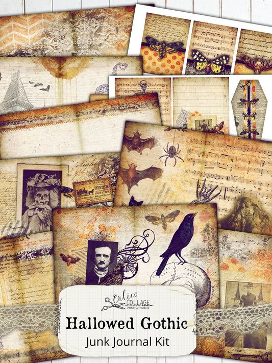 Hallowed Gothic Printable Junk Journal Kit