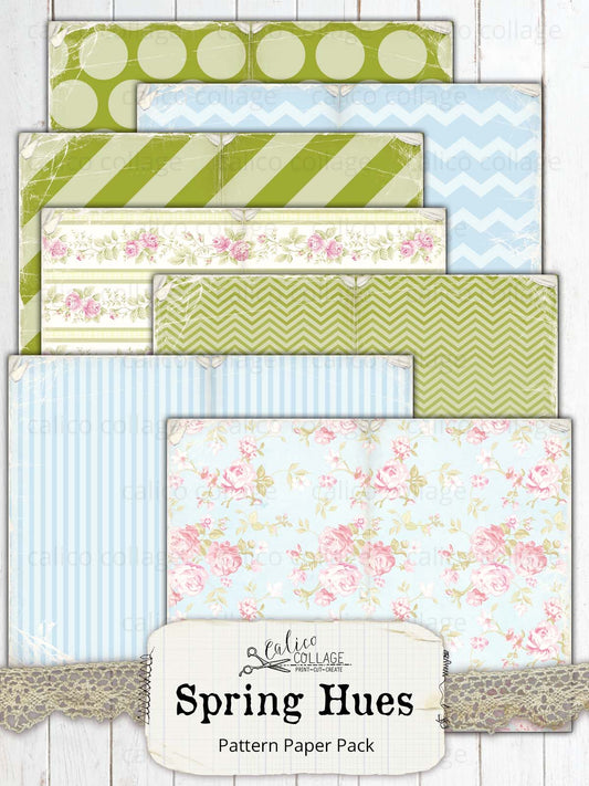 Junk Journal Papers, Spring Hues