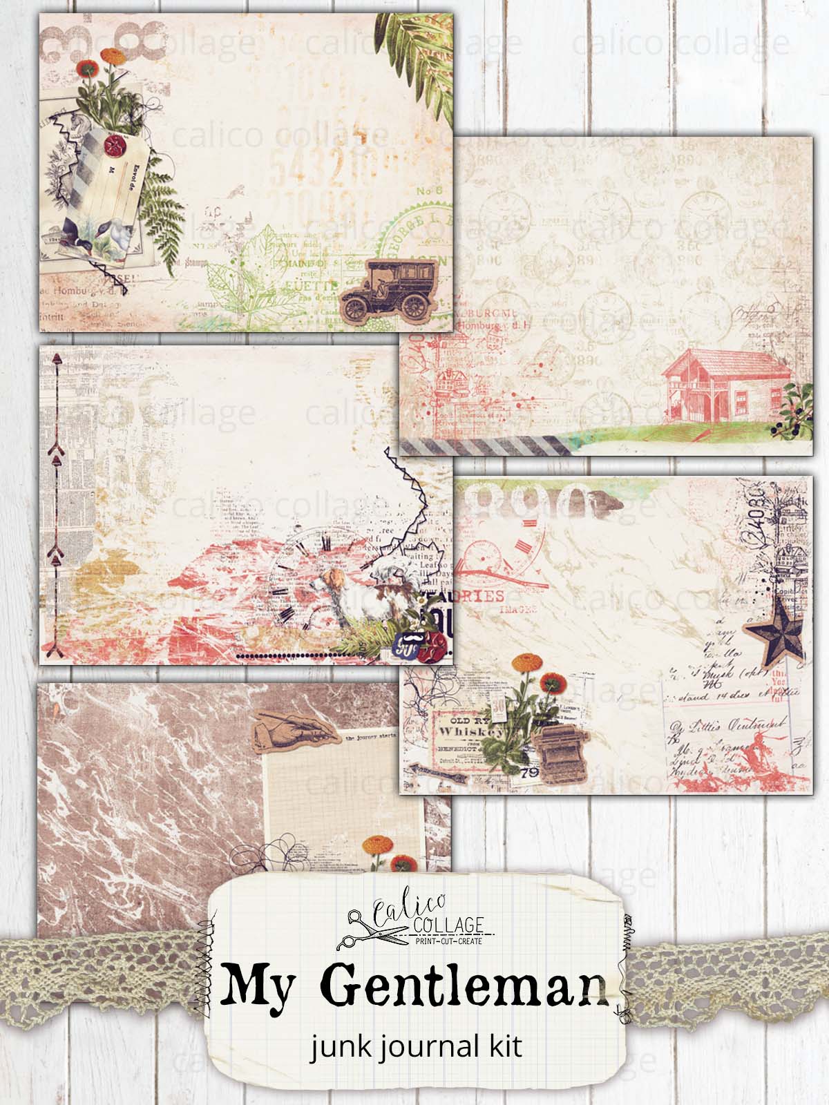 Masculine Printable Junk Journal Kit