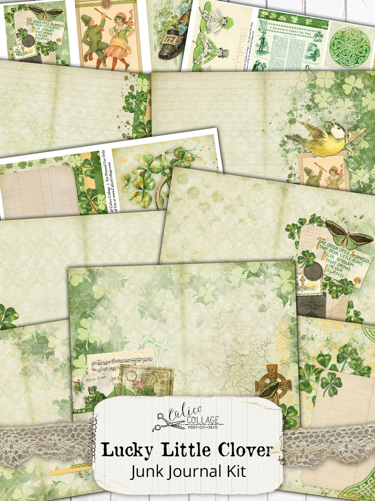 Lucky Little Clover Printable Junk Journal Kit