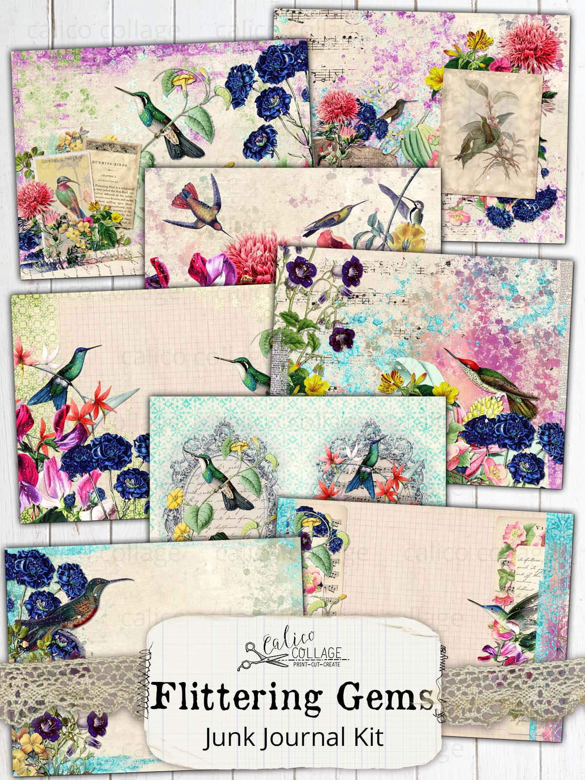 Flittering Gems Printable Junk Journal Kit