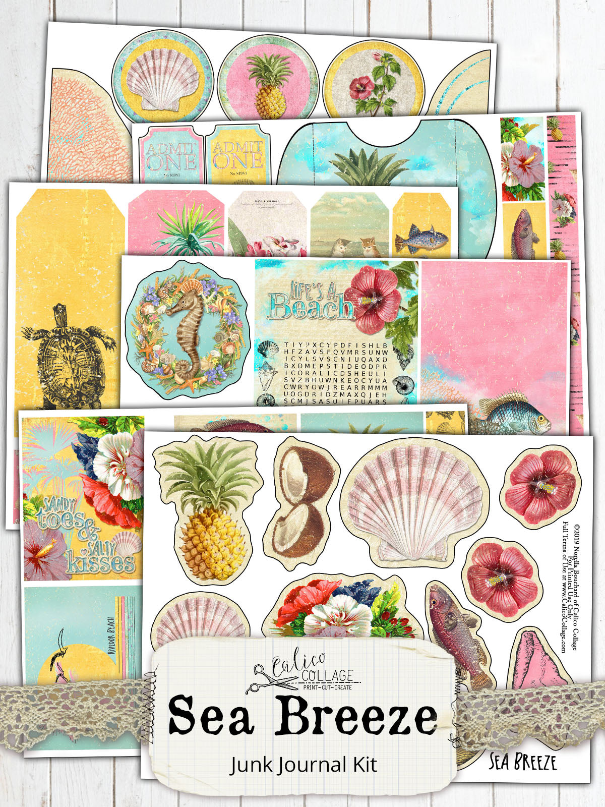 Sea Breeze Printable Journal Kit