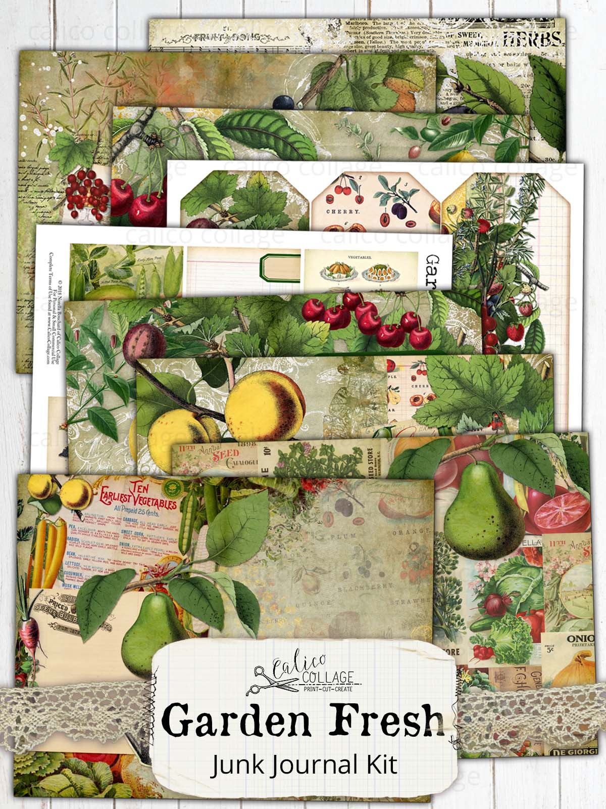 Garden Fresh Printable Junk Journal Kit