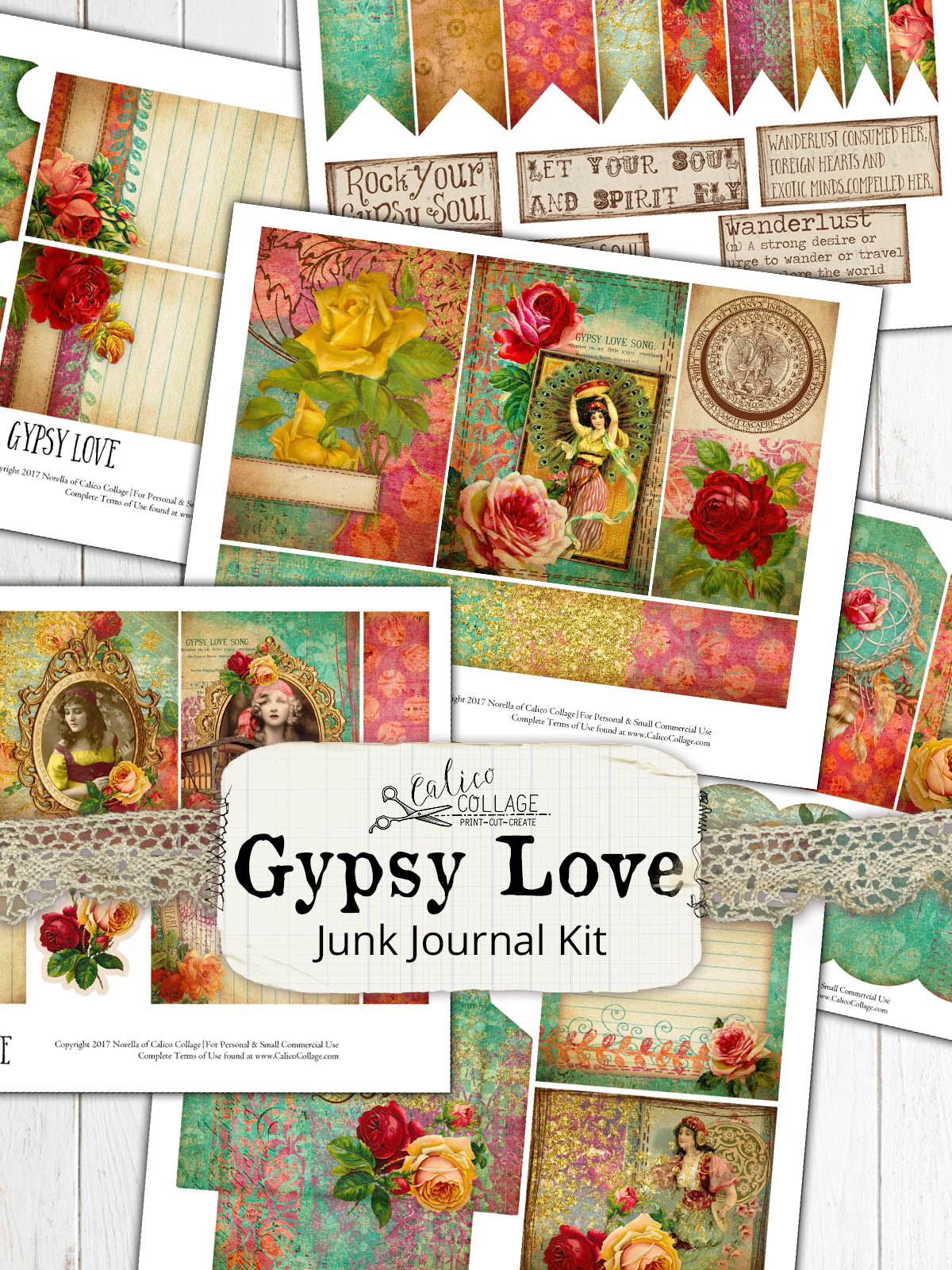 Gypsy Love Printable Junk Journal Kit