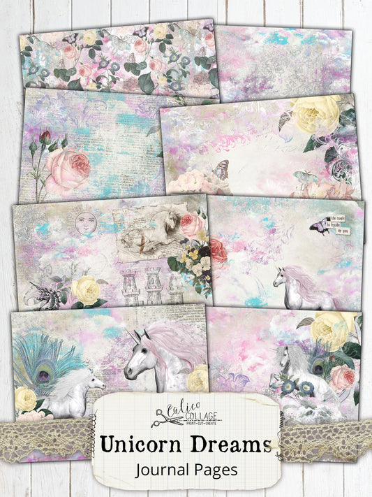Unicorn Dreams Junk Journal Papers