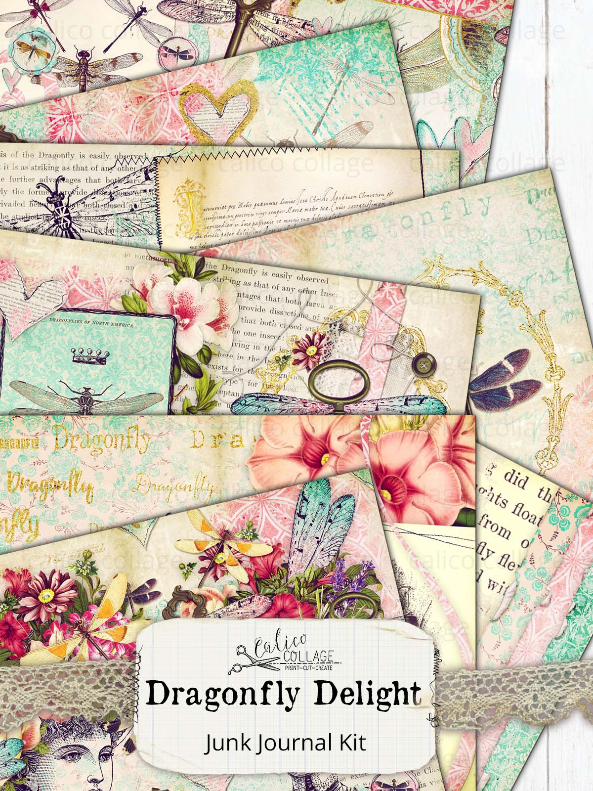 Dragonfly Delight Printable Junk Journal Kit
