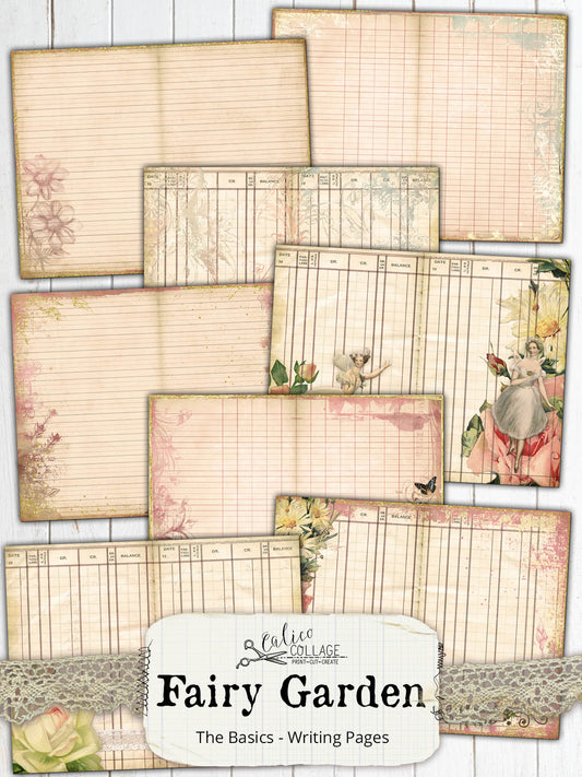 Fairy Garden Printable Lined Journaling Pages