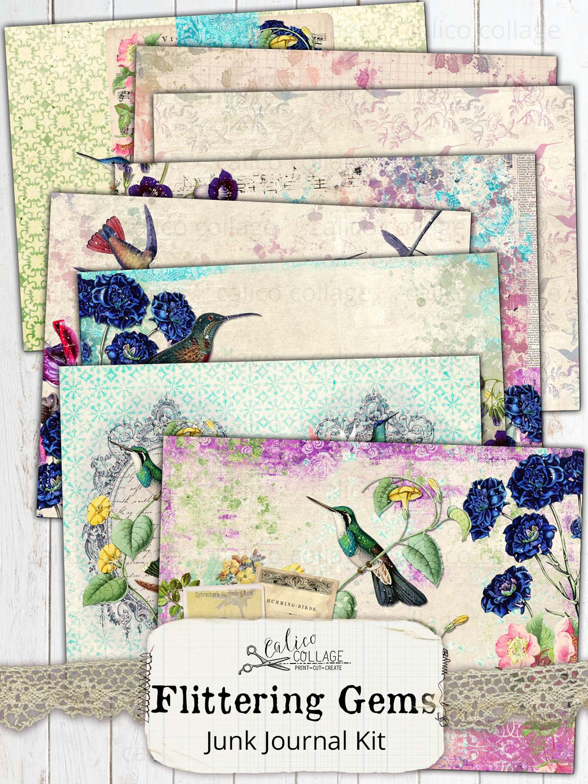 Flittering Gems Printable Junk Journal Kit
