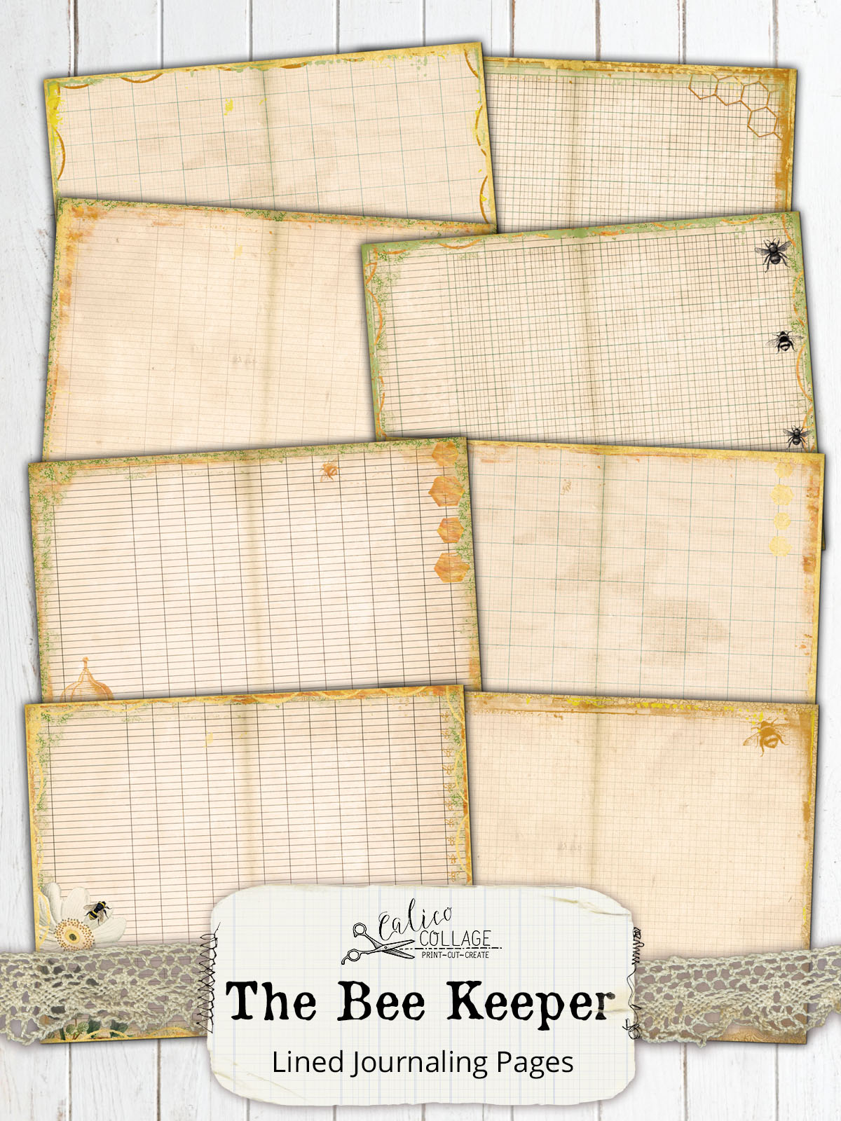 The Bee Keeper Junk Journal Papers