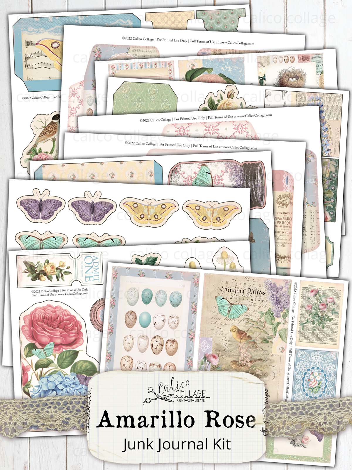 Shabby Chic Junk Journal Kit