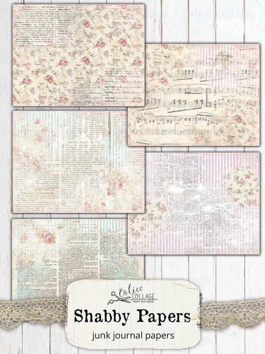 Shabby Chic Junk Journal Papers