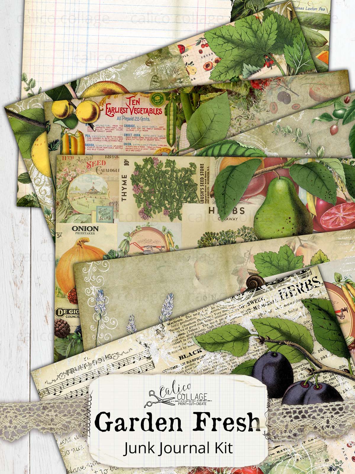 Garden Fresh Printable Junk Journal Kit