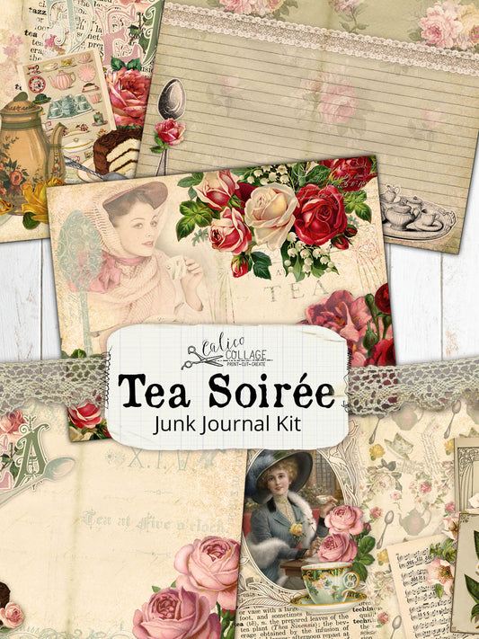 Tea Soiree Printable Junk Journal Kit