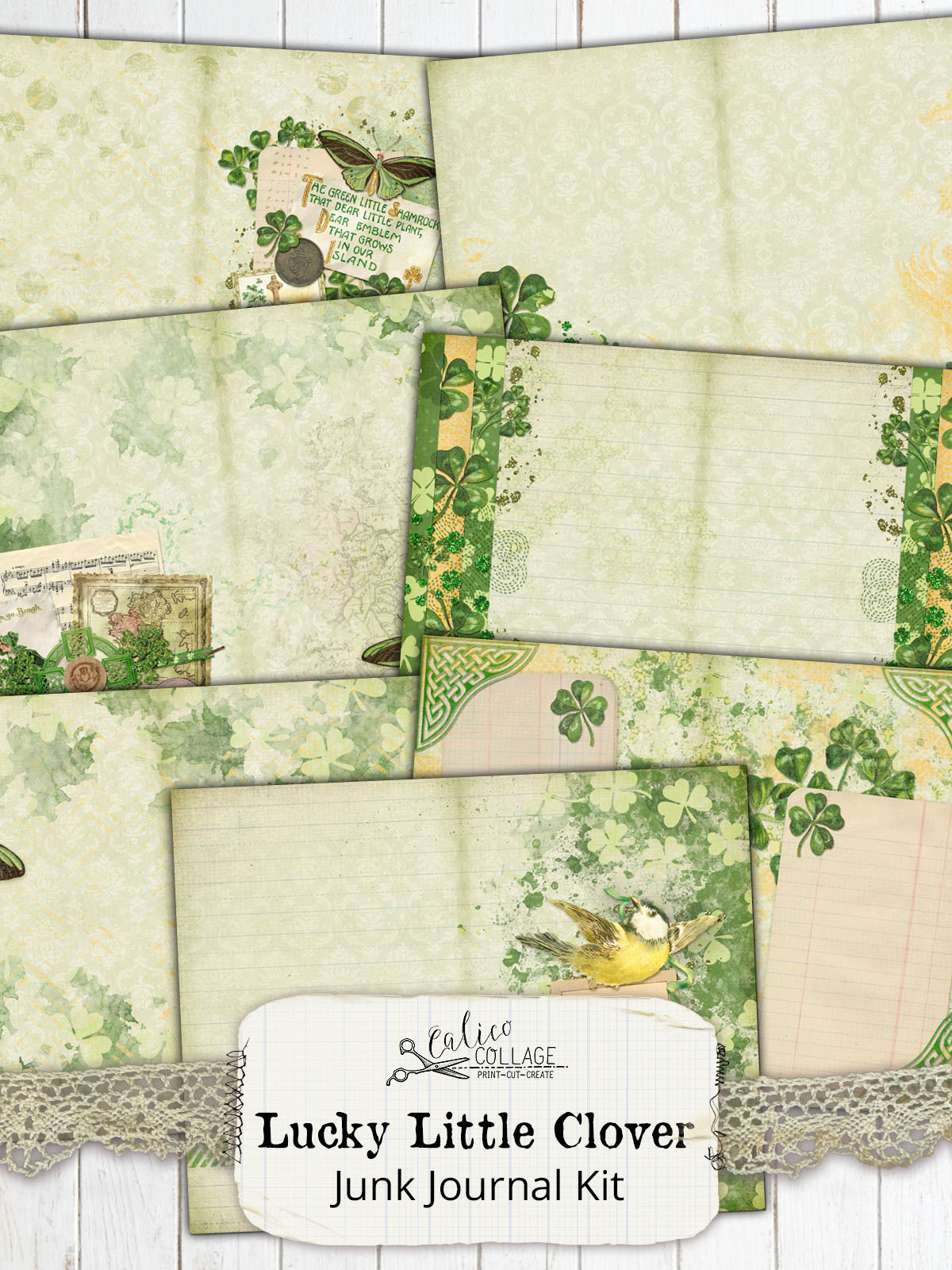 Lucky Little Clover Printable Junk Journal Kit