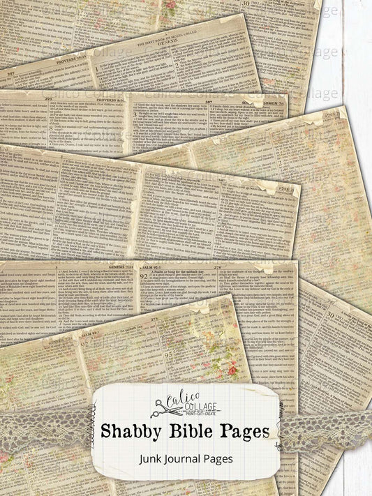 Shabby Bible Junk Journal Papers
